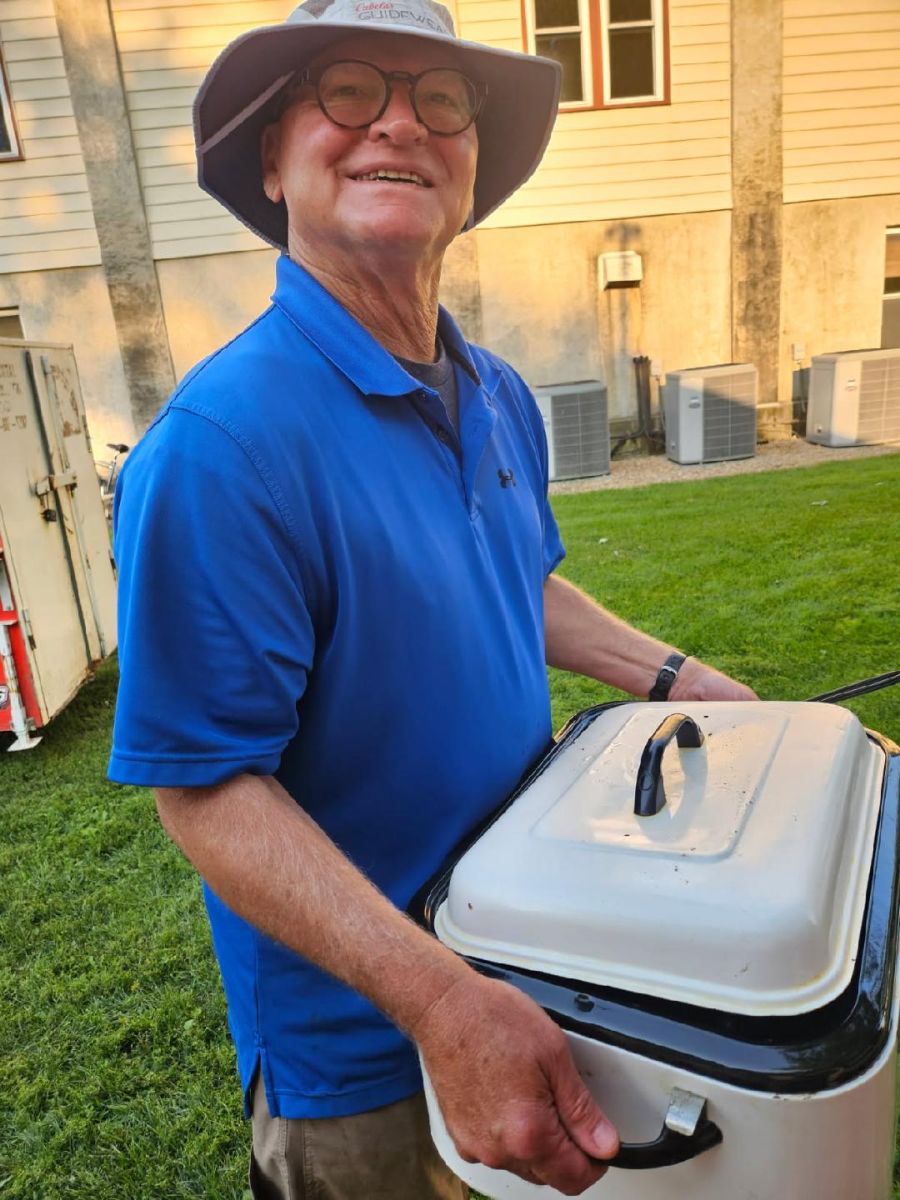 Man carrying roaster